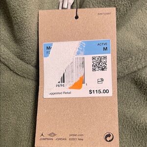Nike Jordan Flight  Olive Green Fleece Jacket